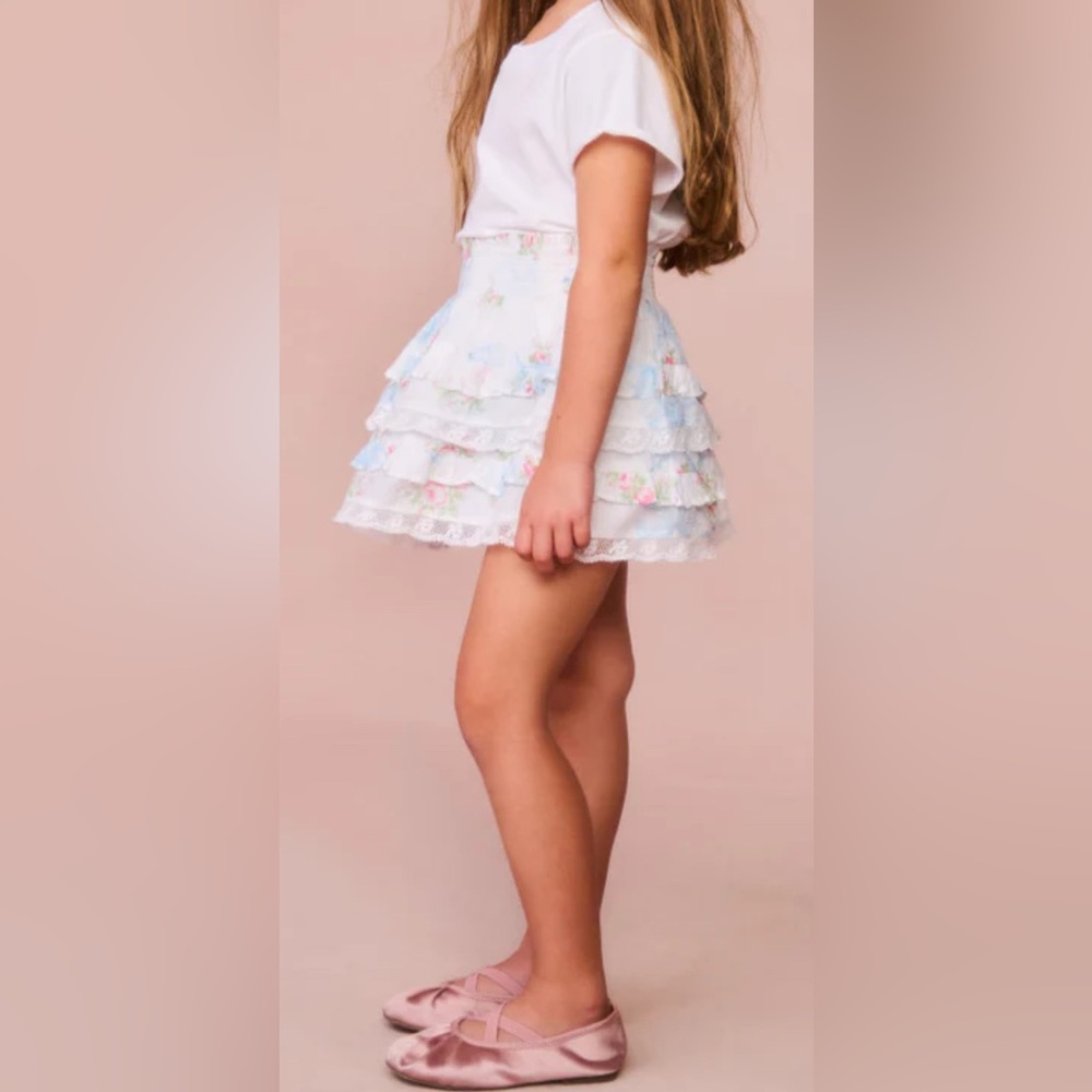 LoveShackFancy Girls Billie Cotton Mini Skirt size 5/6